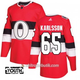 Barn Ishockey Ottawa Senators Tröja Erik Karlsson 65 Adidas 2017-2018 Röd Classic Authentic